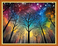 Dooxvey Cross Stitch Kits for Adults Beginners,Full Range of Cross-Stitch Stamped Kits Needlepoint Kits for Beginners Embroidery Kits 11CT Cross Stitch Patterns-Magic Starry Sky Tree 16x20 inch - color: Manual Arts 19