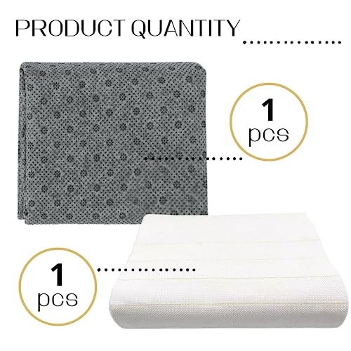 72 x 40 Inch Primary Tufting Cloth and 72 x 40 Inch Non Slip Fabric Final Backing Cloth Monks Fabric for Tufting Gun Rug Supplies Embroidery Crafts Favors - color: Grey + White