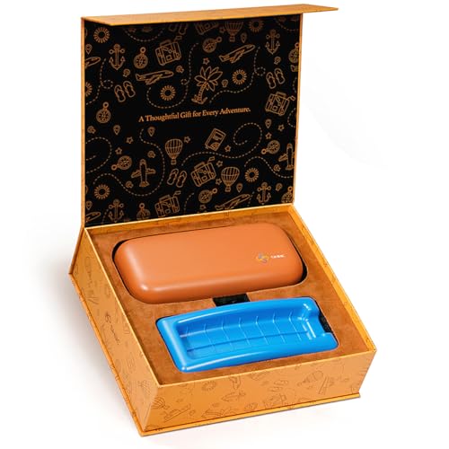 SHBC Premium Insulin Pen Cooler Travel Case, Medication Insulation Solution with 2 TSA Approved Replaceable Ice Bricks, Diabetes Storage Gifts for Men Women for Holidays, Birthdays. - color: Orange