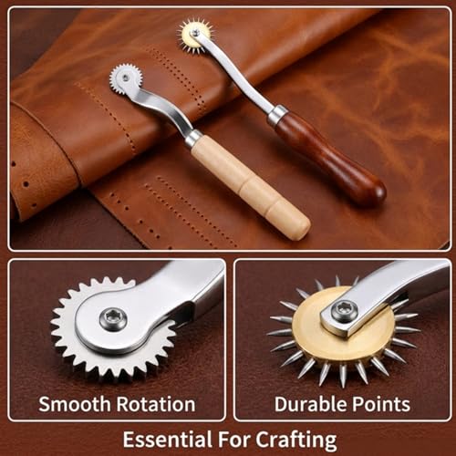 Twisepicks Tracing Wheel Set, Dual Pounce Wheels with Wooden Handles