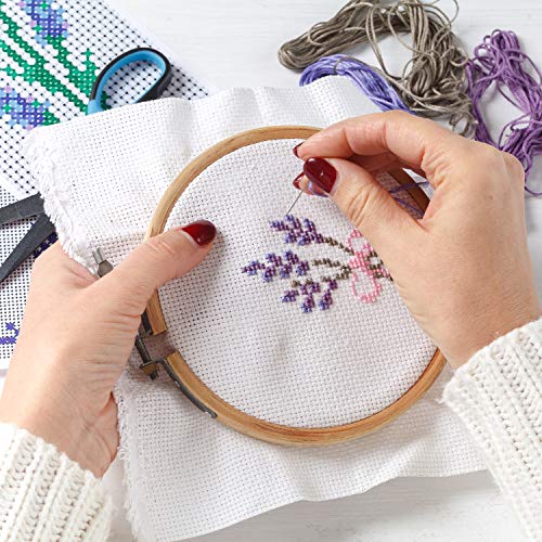Aida Cloth 14 Count Cross Stitch Fabric,12×18inch,5Pcs (Rice) - color: Beige