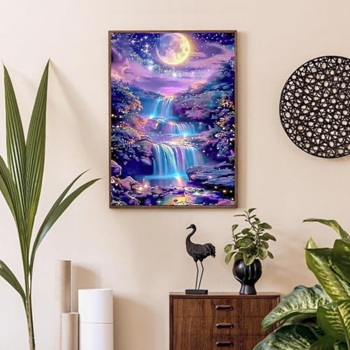 niurenmaoyi Landscape Scenery Stamped Cross Stitch Kits for Beginners,Waterfall Counted Embroidery Craft Kits for Adults,Needlepoint Kits for Adults,Wall Art 11.8X15.8In - color: Cross Stitch Kits0429-03
