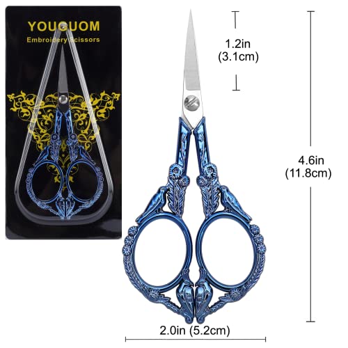 YOUGUOM Embroidery Scissors, Small Sharp Pointed Detail Shears - color: Blue