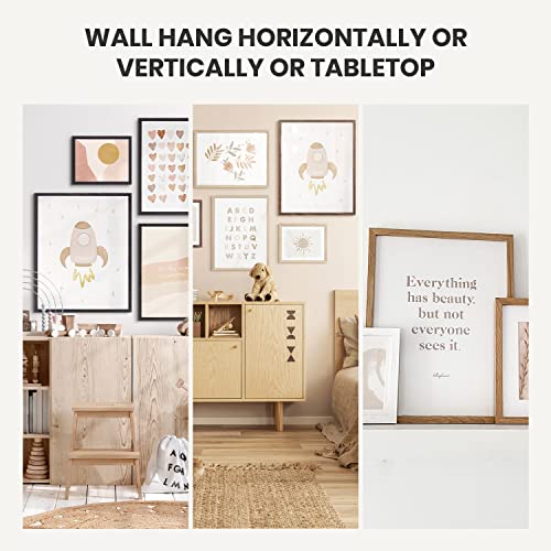 Opposite Wall - Set of 2-8x10 in - Natural Solid Oak Wood Picture Frames with Mat - Wall Hanging & Tabletop Photo Frame - Pictures Display 5x7 with Mat, 8x10 without - Office, Gallery & Home Decor - color: Natural, size: 8x10 in - 2 pk