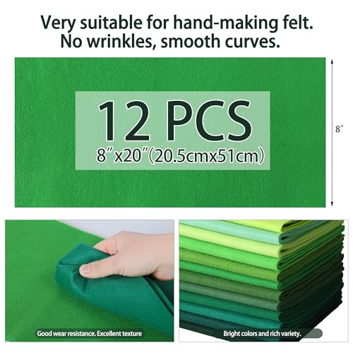 HaoFeiJH 6Pcs Felt Sheets 8"x20" (Earth Neutral 12pcs) - color: Earth Neutral 12pcs