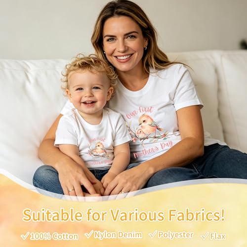 First Mother's Day Iron on Transfers, Onesie Decals for Baby Shower - style: First Mother's Day