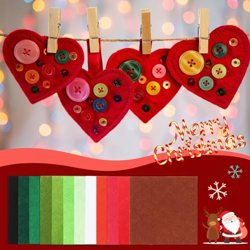 Tatuo 96 Pcs Christmas Stiff Felt Fabric Sheets, 12 Colors - color: 12 Colors