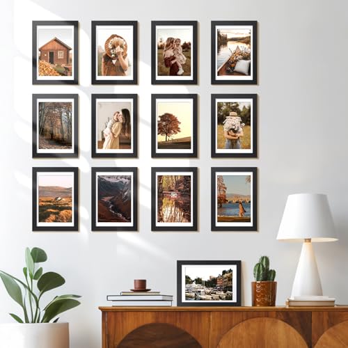HappyHapi 4x6 Picture Frames Set of 10, Tabletop or Wall Display Pictures 3.5x5 with Mat or 4x6 Without, Multi Photo Frames Collage (Black) (Pack of 3) - color: Black, size: 4x6 inch (Pack of 3)