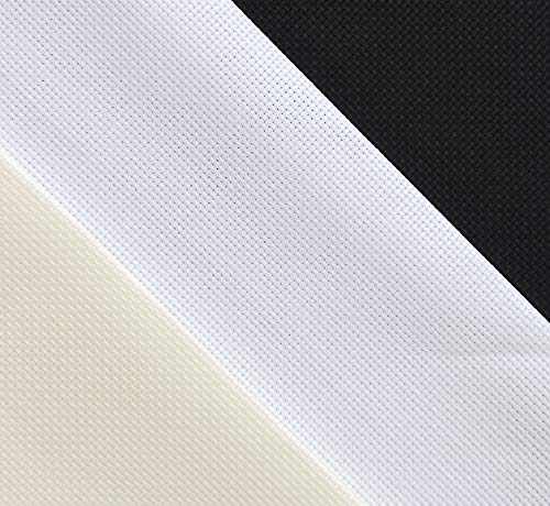 KCS 3 pc of 12" x 18" 18CT Counted Cotton Aida Cloth Cross Stitch Fabric (White+Cream+Black) - color: White+cream+black