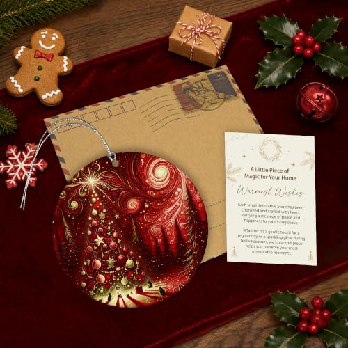 Christmas Ornament 2026, Northern Lights Ornament, Starry Night Gifts - color: Xmas Tree Red