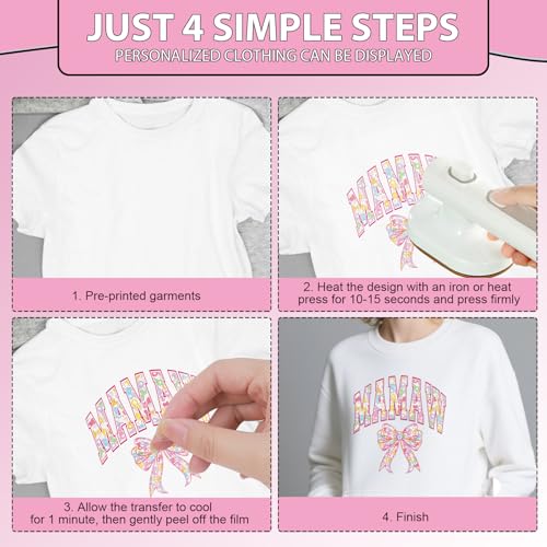 Rngmsi Dtf Transfers Ready to Press - 12 Pcs Easter Mama Iron on Patches for T-Shirts, Bow Iron on Stickers Heat Transfer Vinyl Decals for DIY Fabric Clothes Decor - style: Easter Mama