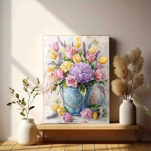 DYAIANGMU Flower Stamped Cross Stitch Kit for Adults 15.7x11.8 inches - color: Y035
