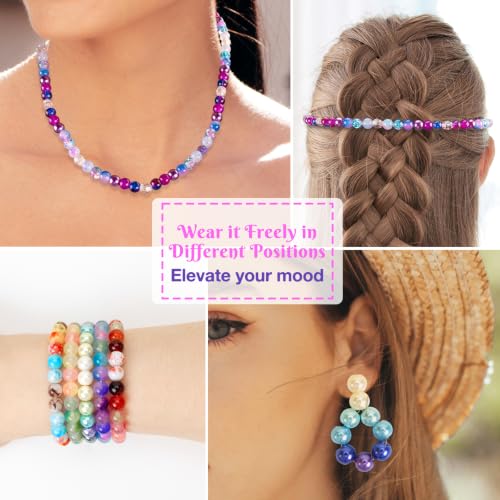 192 Colors 9600pcs 8mm Dream Candy Colorful Series Glass Beads Bracelet Making Kit,8 Box Different Unique Styles Crystal Bead for Making and DIY Crafts - color: 8 Boxes 6mm Round Glass Beads