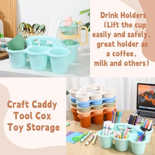 6 Pack Classroom Caddy Organizer with Handle, 6 Compartments, Morandi - color: Morandi