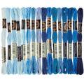 16 Skeins 140 Yard Blue Embroidery Floss 6 Ply Gradient Color Embroidery Thread Polyester Cross-Stitch Threads Friendship Bracelets String for Hand Embroidery String Art DIY Creation - color: Blue