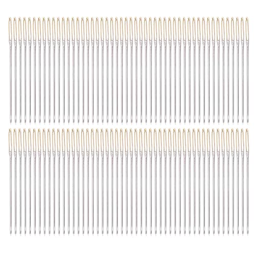 100Pcs Sewing Needles Large Eye Hand Sewing Needles, Large Eye Stitching Needles Cross Stitch Needles with Storage Box for DIY Embroidery Sewing(#26)