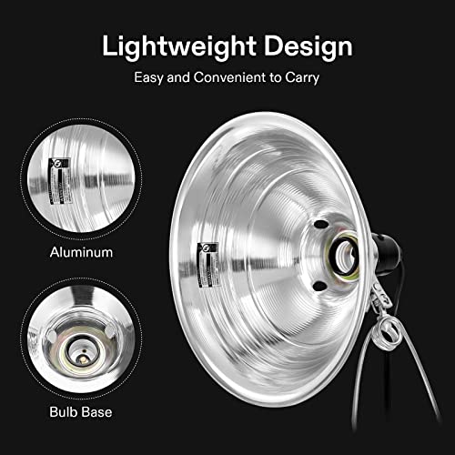 VIVOSUN 12 Pack Clamp Lamp Light with Detachable 8.5 Inch Aluminum Reflector - size: 8.5 Inch-12 Pack