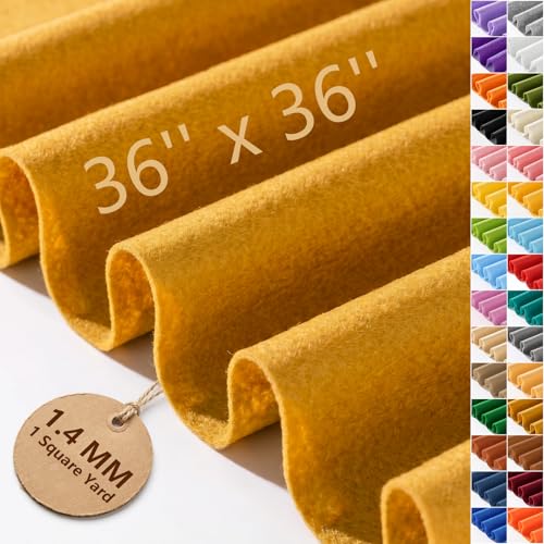 Antique Gold Soft Felt Sheet 36'' X 36'', 1.4mm Felt Fabric Sheet for Craft - color: Antique Gold