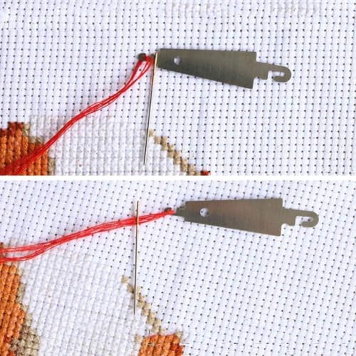 20Pcs Silver Stainless Steel Needle Threader, Embroidery Cross Stitch Needle Threading Tools DIY Sewing Accessories for Large Eye Needles Hand Craft Knitting Quilting Sewing Tools