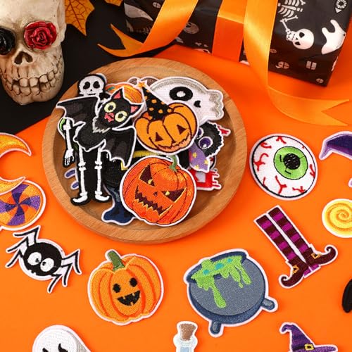 AUGSUN 36Pcs Halloween Iron on Patches for Clothing - style: Halloween