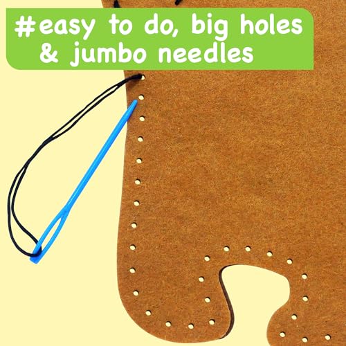 EZCRA Bear Sewing Kit for Kids Ages 4-8 - 4 Beginner Felt Projects - color: Bear 4-in-1