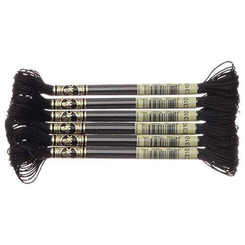 DMC Light Effects Embroidery Floss - 8.7yd - 6/Pkg - Black (E310) - color: Black (E310)