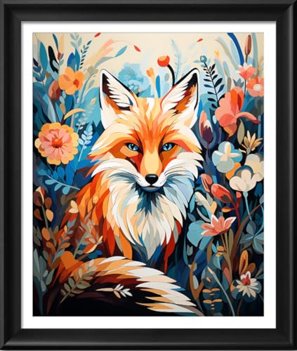 Leczany Cross Stitch Stamped Kit for Adults - Colorful Fox | DIY Embroidery Starter Patterns Craft Kit Needlepoint for Beginner | 11CT, 3 Strands | 13.8x16.9 inches - color: 11CT Stamped kits, Colorful Fox 13.8x16.9 inches
