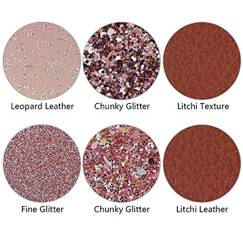 Litchi 6 Pack 8x12 Inch Faux Leather Sheets for Bow Earring, Easy to Cut Vinyl Fabric for Cricut, Durable Fade Resistant Leatherette Without Smell - color: Rosegold