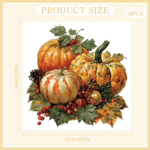 16 Pcs Fall Pumpkin Rub-On Transfers for Furniture & Crafts, 6 x 6 Inch - style: Fall Pumpkin