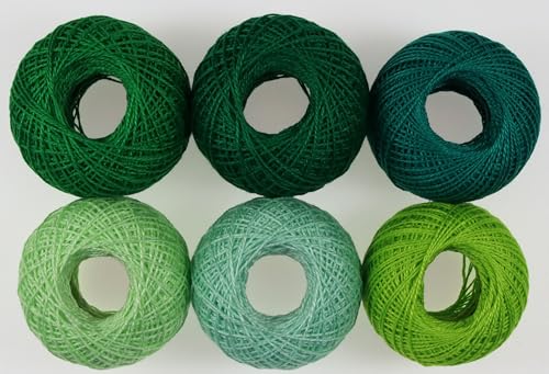 KCS Mercerized Pearl Cotton Thread Size 8 Crochet Needlework Embroidery Threads Ball (6, 05) - color: 05