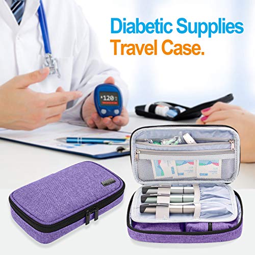 LUXJA Diabetic Supplies Travel Case, Purple - color: Purple