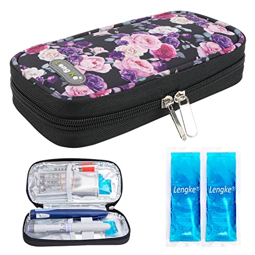 YOUSHARES Insulin Cooler Travel Case, Diabetic Travel Case TSA Approved with 2 Ice Packs for GLP-1, for Ozempic, for Insulin Pens and Insulin Vials for Daily & Travel - color: Pink Rose