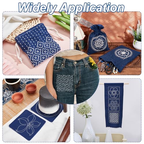 FREEBLOSS 4pcs Acrylic Sashiko Stencil 12 * 12cm Plastic Sashiko Stencil Kit Sashiko Pattern Template Acrylic Embroidery Tool Sashiko Template for Sewing Hand - style: Traditional