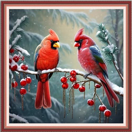 Foxdiviy Stamped Cross Stitch Kits Full Range of Embroidery Needlework Starter Kits for Beginners Adults 11CT Embroidery Patterns Art Crafts DIY Needlepoint Kits-Colorful Parrot 18x18 inch - color: Stamped Set 26