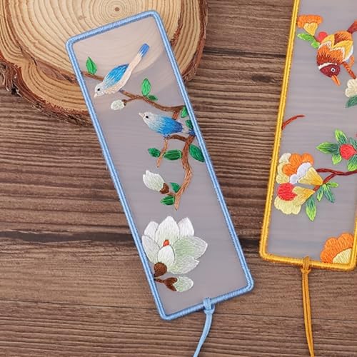 1pc Embroidery Bookmark DIY Cross Stitch Kit Floral Theme Mixed Colors All Season Crafting for Reading, Travel and Home Use, 1PC