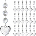 Jishi 30pk Crystal Heart Ornaments for Christmas Tree Decorations, Acrylic Hanging Crystals for Centerpieces Valentines Day Decor, Clear Plastic Heart Prism Drop Pendant Suncatcher Chandelier Crystals - style: Heart