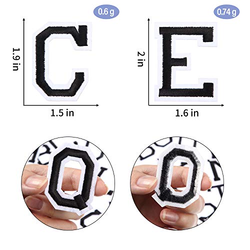 Boao 104 Pcs Iron on Letters Patches for Fabric,Black - color: Black