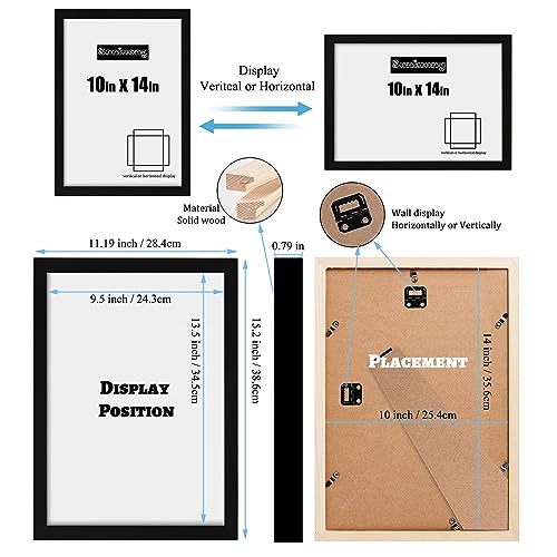 10x14 inch Wood Picture Frames for Wall Hanging,Diamond Painting Frames Rectangle Baby Scan Picture Frame for Family Walls Decoration,Anniversary,Wedding,Christmas,Halloween,Shower,Certificate (Black) - color: Black, size: 10x14 inch