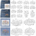 Bible Flower Embroidery Patterns, Water Soluble Stick and Stitch Paper - style: Flower974