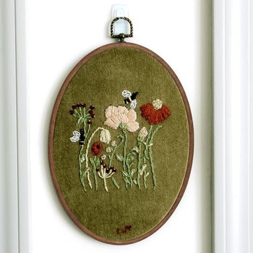 Celley Embroidery Hoops, Oval Wood-Look, 3 Pcs (Wood-Look, 5.5 X 4.4 Inches) - size: 5.5 X 4.4 Inches