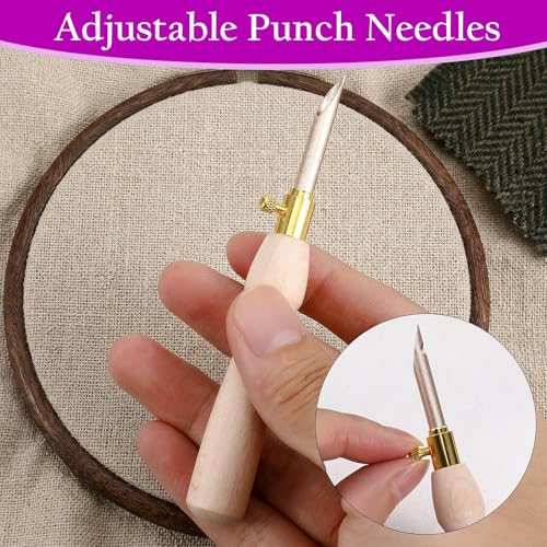 13Pcs Punch Needle Tool Adjustable Punch Needle Embroidery Kit,for Beginner