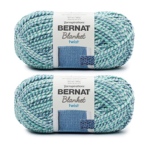 Bernat Blanket Twist Yarn for Crocheting & Knitting, Making Waves, 2-Pack - color: Making Waves, size: 2 Pack, style: BLANKET TWIST