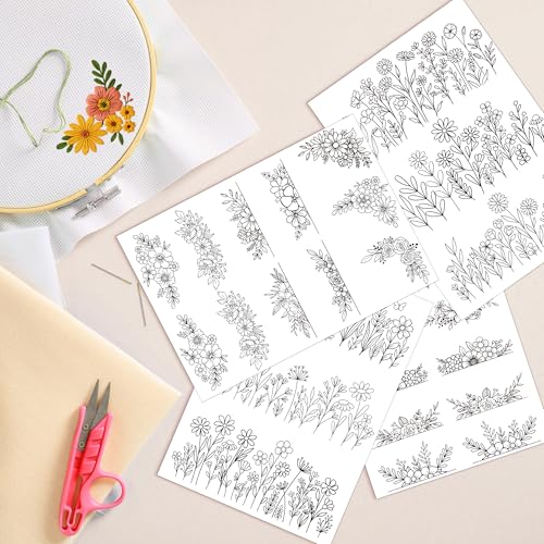 Water Soluble Embroidery Patterns, Stick and Stitch Paper for Sewing
