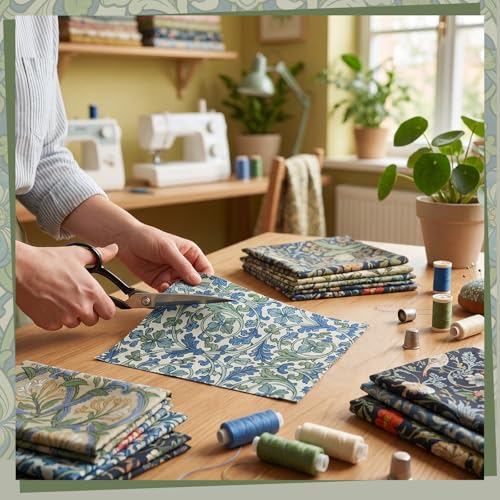 25 Pcs William Morris Cotton Fabric Squares, 10 x 10 Inch, Floral - color: William Morris Flowers