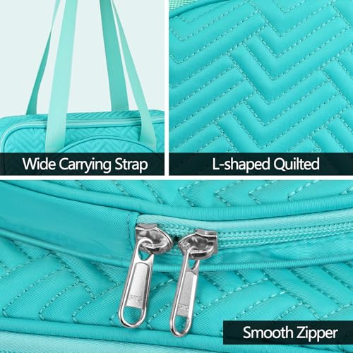 FINPAC Embroidery Bag, Cross Stitch Storage, Square Quilted Tote Organizer - color: Teal