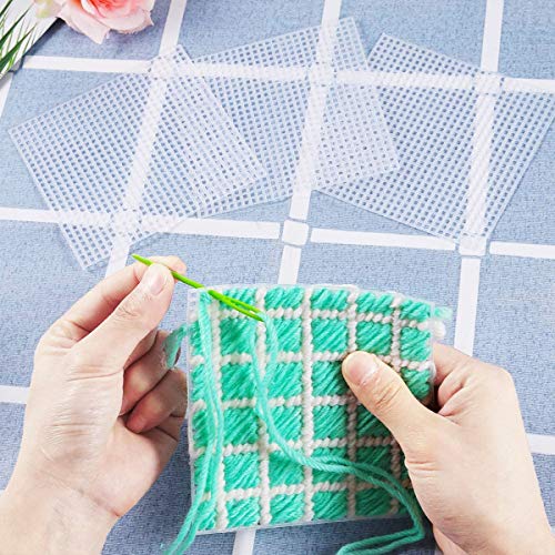 Allazone 100 PCS Mesh Plastic Canvas Sheets 8 Style Plastic Canvas for DIY Crafts Embroidery Cross Stitch, Acrylic Yarn Crafting, Knit and Crochet Projects - color: 100 PCS - 8 Shapes