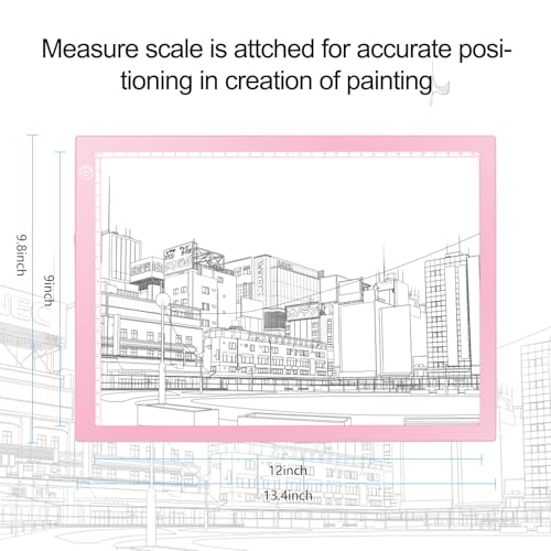 Rechargeable Tracing Light Box, LED Drawing Board for Kids Birthday Gift - color: PINK, size: 10 x 15 inches