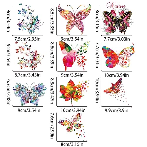 10PCS Small Size Butterfly Iron On Decals Thermal Transfer Stickers for Clothing Heat Press Decoration Appliqued Sublimation Patches Iron On Transfer Designs Heat Press Vinyl for Shirts - size: Small butterfly
