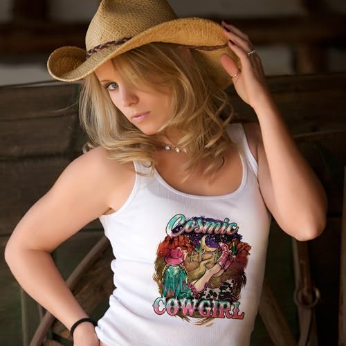 Dazoratix Western Cowgirl Transfer Stickers - 30 Sheets Hot Pink Vintage Iron on Transfers Retro Ready to Press Heat Patches for Girl Women Jeans T-Shirts Pillow Decals Clothing Decorations DIY Crafts - style: Cowgirl-30PCs
