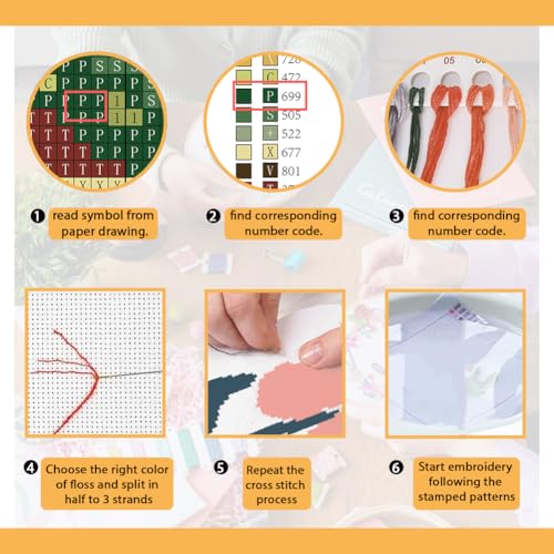 FREEBLOSS 11CT Cross Stitch Kits Abstract Flowers Stamped Cross Stitch Wall Painting Craft Kit Full Range of Embroidery Starter Kits for Adult Beginners with Instruction 15.8 x 19.7